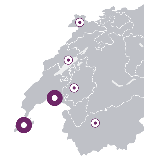 Localisation des agences - map région Suisse