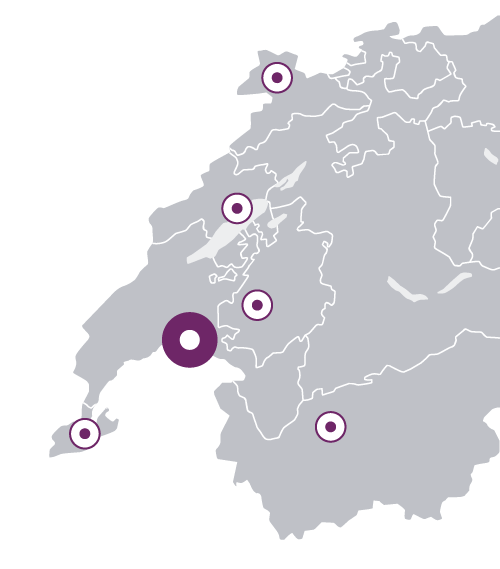 Localisation des agences - map région Suisse